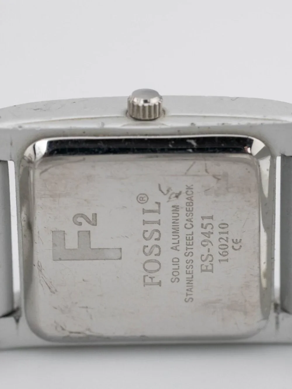 FOSSIL ES-9451 F2 Aluminum Blue Dial Quartz Analog Women's Watch New Battery
